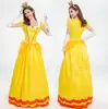 Vestido Dorado de Princesa de Halloween Disfraz de Hada Cuento de Hadas Belle Atuendo de Princesa Peach de Mario Vestido de Reina de Fiesta