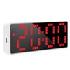 Despertador eletrônico LED matricial transfronteiriço estilo simples relógio espelhado moderno display grande temperatura relógio digital