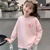 Camiseta Moderna de Manga Larga para Niños Mayores, Atuendo de Otoño para Bebés, Nueva Camiseta de Algodón Puro para Niñas de Primavera y Otoño, Camiseta Básica para Niños