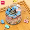 Clips de Colores Largos Deli 1-6 # Pinza metálica de pico para uso de oficina y estudiantil, clip de cola multifuncional 8551es