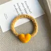 Cuerda para el pelo de felpa dulce con forma de corazón, banda elástica alta para el pelo, anillo para el pelo simple y duradero, cuerda para el pelo elegante de estilo coreano para niñas