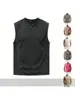 Camiseta sin mangas de algodón puro lavado vintage 180G transfronteriza de Amazon para hombre, marca de tendencia americana, cuello redondo sin mangas
