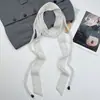 Set de Pañuelo de Seda con Cuentas de Lunares para Mujer, Dos Piezas Casual Versátil Bufanda Cinturón Multifuncional, Gasa de Longitud Extendida