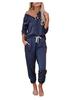 Traje Deportivo Amazon 2021 para Mujer Primavera Manga Larga Botones Sudadera y Pantalones con Cordón Conjunto de Dos Piezas Cómodo y Casual