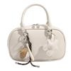 Bolso de Bolos de Diseño Coreano para Mujer, Lindo Bolso de Mano Retro Nuevo de Primavera y Verano, Bolso Boston Cruzado al Hombro