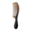 Peine Auténtico de Cuerno Negro Natural, Grande y Grueso, Antiestático, Adecuado para Cabello Largo, Uso en Casa, Masaje Capilar, Peine de Cuerno de Oveja