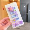 Horquilla de tela con lazo de flores de dibujos animados para niños, bonita horquilla para el cabello para niñas, sin dañar el cabello, accesorios para el cabello con clip lateral para niñas