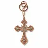 Llavero cruz creativo transfronterizo, aleación de zinc con cruz de pedrería, amuleto para llave de coche y bolso, regalo al por mayor