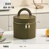 Exquisita Lonchera para Estudiantes, Gran Capacidad, Portátil, Impermeable, Resistente al Desgaste, Bolsa de Almacenamiento de Cuero, Bolsa Cosmética Portátil