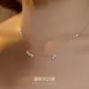 Colar de Franja com Diamante Cintilante em Prata Esterlina 925 para Mulheres, Exquisito, Simples e Descolado, Versátil para Celebridades da Internet, Corrente de Clavícula Cintilante e Extremamente Fina Novo