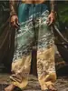 Pantalones Casuales de Playa Rectos Clásicos con Cordón a la Cintura Media con Estampado 3D para Hombre, Exportación Transfronteriza, Más Vendidos