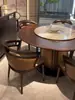 Novo Conjunto de Mesa e Cadeiras de Jantar de Madeira Maciça Chinesa para Casa, Apartamentos Pequenos e Grandes, Vilas Modernas, Luxo Leve, Madeira Wujin, Mesa Redonda Giratória