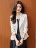 Blazer para Mujer 2026 Nuevo Estilo Primavera y Otoño Moda de Alta Gama Casual Conjunto de Vestido Blazer de Satén