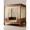 Nueva Cama con Marco Estilo Chino Madera Maciza Cama con Dosel Cama Doble Cama Escalón Puerta de Luna Dormitorio Principal Cama de Boda Marco de Cama Tradicional Estilo Ming