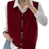 Estilo Doce Solto Cor Botão Tricotado Colete Cardigã Feminino 25 Anos Primavera e Verão Empilhado Tricotado Roupa Exterior Colete Top Slim