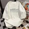 Camiseta de Manga Corta Estampada de Algodón Puro Estilo Americano High Street para Hombre Verano 2026 Nueva Marca de Moda Casual Holgada Cuello Redondo
