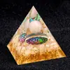 Produto Novo Transfronteiriço 5cm Pirâmide Cristal Natural Bola Pequena Pedra Triturada Pirâmide Epóxi Artesanato Ornamento
