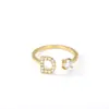 Anillo Abierto de Letra Inicial Z con Circonita de Lujo de Gama Alta Transfronterizo Europeo y Americano Versátil Creativo Simple Anillo Venta al por Mayor
