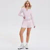 Conjunto Esportivo Camisa Caijue Henry para Mulheres, Manga Longa, Slim Fit, Roupa de Yoga, Saia Esportiva Plissada, Conjunto de Roupa para Tênis para Mulheres
