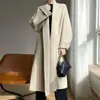 Abrigo de Lana 100% Puro Doble Cara para Mujer, Nuevo Estilo Otoño e Invierno 2026, Abrigo Largo de Solapa de Alta Gama con Cinturón