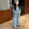 Conjunto de Três Peças Estilo Coreano para Meninas: Colete, Blusa de Manga Longa e Calça de Pernas Largas, Novidades para Primavera e Outono de 2026