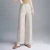 Pantalones de pierna ancha para mujer, modernos y versátiles, nuevo estilo otoño 2026, elegantes, sencillos, holgados, adelgazantes, rejuvenecedores, pantalones casuales de lino de moda