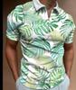 Fabricantes fornecem tendência de verão europeia e americana masculina polo de manga curta moda impressão 3D casual zíper gola alta top