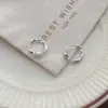 Pendientes de Clip de Plata de Ley S925 Mobius con Diamante Brillante Estilo Coreano Simples Básicos de Moda para el Viaje Diario para Mujer