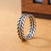 Cuerda de Pluma Retorcida Wei Hua Anillo Chapado en Plata Coreano Plata Tailandesa Anillo Único de Sarga Vintage Anillo para el Dedo Anillo Sencillo de Plata