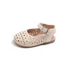 Sandálias Infantis Estilo Floresta Vazadas Peep-Toe 2025 Verão Novo Versão Coreana Sapatos Princesa Rasteiros para Meninas Combinação de Praia Vestido