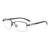 Armazón de anteojos de negocio para hombre, medio armazón, bloqueo de luz azul, gafas para miopía, se pueden adaptar con lentes recetados, armazón p8908 con línea de ceja elegante