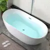Bañera acrílica para el hogar para espacios pequeños, bañera para hotel y casa de huéspedes, independiente, móvil, bañera de una sola pieza sin costuras tipo tumbona