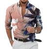 Comercio exterior europeo y americano Camisa de manga larga para hombre nueva de ocio personalidad retro impresión digital 3D camisa de talla grande ropa de hombre