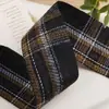 Fita de Xadrez Bicolor Estilo Britânico Laço Artesanal DIY Acessórios de Cabelo Presilha de Cabelo Decoração de Sapato e Chapéu Roupas Caixa de Presente Fita Decorativa