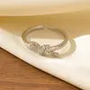 Anillo de Uña de Lujo Ligero de Gama Alta, Único y Moderno, Diseño de Anillo Abierto Ajustable Cromado Nudoso