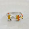 Moda Transfronteiriça Personalidade Design Diário Versátil Fofo Engraçado Animal Abertura Nariz de Cachorro Anel Ajustável Venda por Atacado