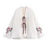 Roupas Femininas Europeias e Americanas Outono 2025 Nova Moda Casual Solta Linho Bordado e Estilo de Roupa Roupa Exterior 4786203