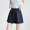 Shorts esportivos casuais cor damasco para mulheres, estilo fino de verão, novidade 2026, cintura alta, soltos, modeladores, calça pantalona com cordão