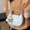 Bolsa de Mão Prata para Mulheres, Novo Modelo Primavera 2026, Bolsa Tote Pequena Tendência de Alto Padrão, Bolsa de Ombro Transversal Crescente de Alto Padrão