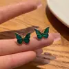 2023 Nova Entrada Brincos Borboleta Retro de Luxo para Mulheres Agulha de Prata 925 Simples Versátil Argola de Liga Esmaltada Clipe de Orelha Atacado