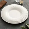 Plato giratorio de sombras, plato de cerámica con sentido avanzado, platos creativos para el hogar, vajilla occidental, plato de disco con borde invertido, plato poco profundo