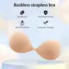 Suministro exclusivo transfronterizo de almohadillas para senos invisibles de silicona pura sin tirantes push-up, especiales para vestidos de novia, almohadillas de silicona sólida para senos