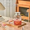 Jarra de Vidrio para Agua Fría, Resistente a Altas Temperaturas, Gran Capacidad para Uso Doméstico, Jarra para Agua Fría, Juego de Tazas para Agua Hervida, Jarra para Agua para Sala de Estar, Tetera