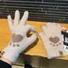 Luvas de Dedo Vermelhas de Natal com Tela Sensível ao Toque Femininas de Inverno Estudante Fofas Estilo Coreano Aconchegantes de Pelúcia para Ciclismo Quentes de Inverno Tendência