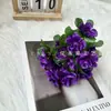 Rhododendron sintético atacado 7 galhos pequeno rhododendron flor artificial sala de estar imóvel shopping center projeto de decoração de canteiro de flores ao ar livre