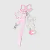 Ins Estilo Coreano Dulce y Sencillo Serie Rosa Estrella Puntos Lentejuelas Lazo Melocotón Llavero Colgante para Bolso