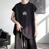 Colete sem mangas para homens grandes, novo modelo de comércio exterior, corte solto, blusa masculina tamanho grande, estilo Hong Kong do Instagram, gola redonda de verão, roupa fitness moderna