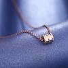 Collar de acero de titanio con cadena de labios creativa europea y americana, colgante de zorro personalizado de Pixiu de la suerte para mujer, cadena de clavícula geométrica con forma de cacahuete