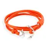 Pulseira de couro PU estilo retrô náutico não convencional europeu e americano, pulseira retrátil, corrente de mão com âncora de dois anéis, joias Yiwu
