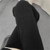 Calça de tricô fufu de leite casual com espiga de trigo, design de nicho outono e inverno feminino, cintura alta, reta, de veludo cotelê, perna larga